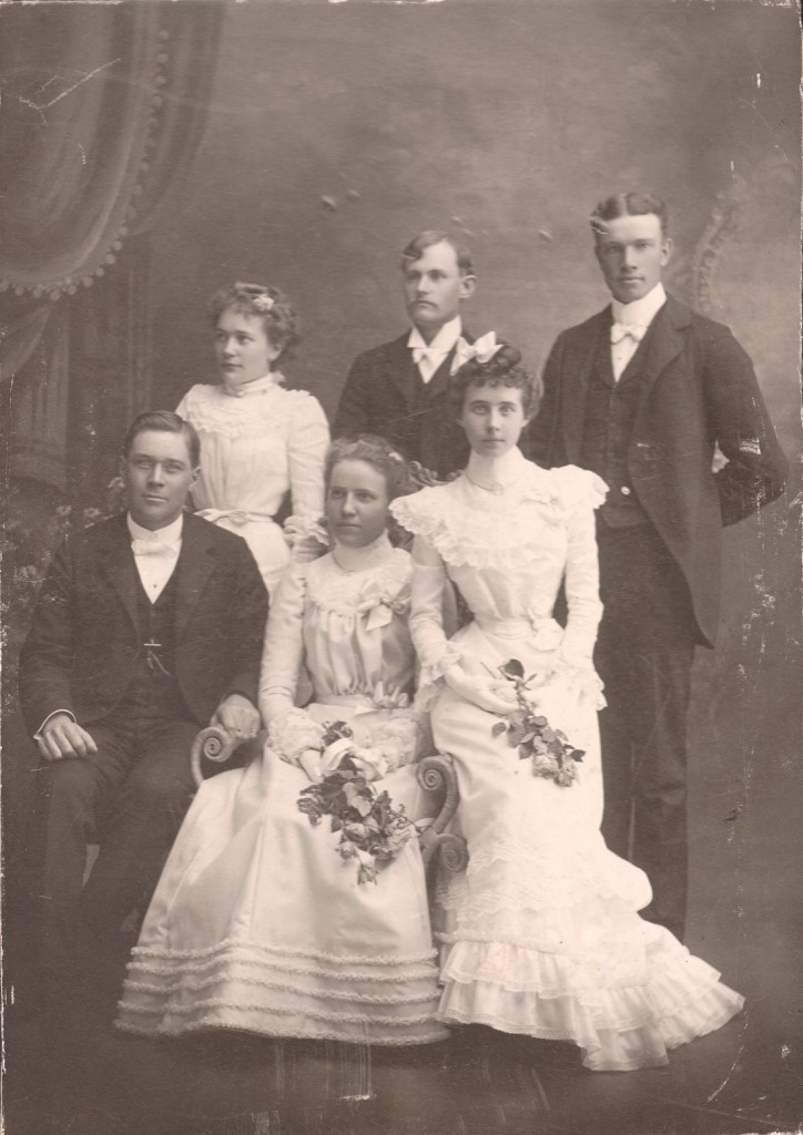 1901 Wedding of P.W. Pearson and Clara Brodd. Herman Brodd is in back row, far right.