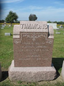 Timmons headstone in Malvern Cemetery