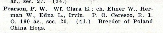 1916 Directory Listing for P.W. Pearson family