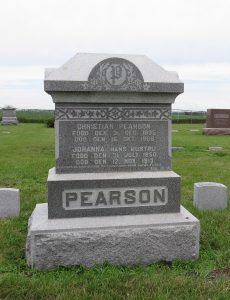 Christian and Johanna Pearson tombstone, Weston, NE