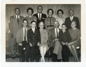 Gilchrist family: Dan and Lois Gilchrist, George and Mabel Ewing, Leona and Harold Carlson, Steven Ewing, Danny Gilchrist, Paul Gilchrist, Susan Ewing - 1963