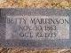 Headstone Betty Martinson